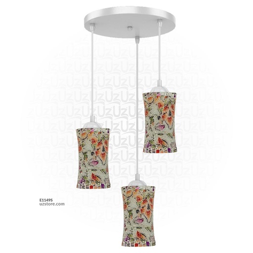 [E1149S] Trible Celling Mosaic Glass Light