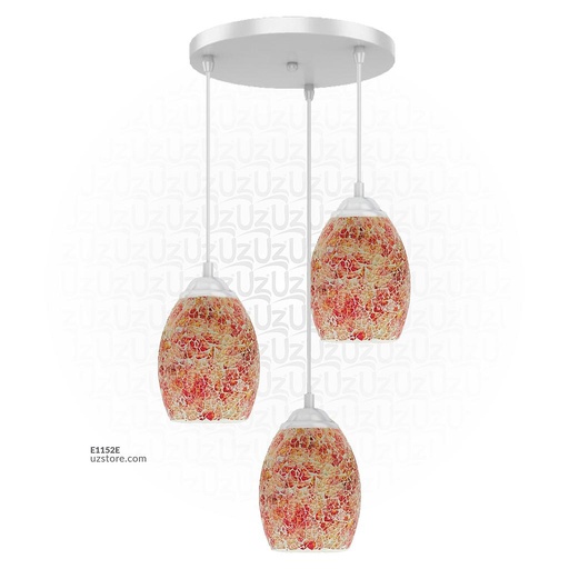 [E1152E] Trible Celling Mosaic Glass Light