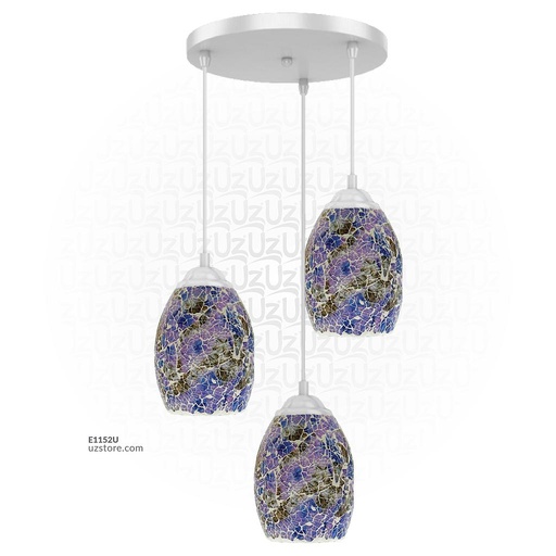 [E1152U] Trible Celling Mosaic Glass Light