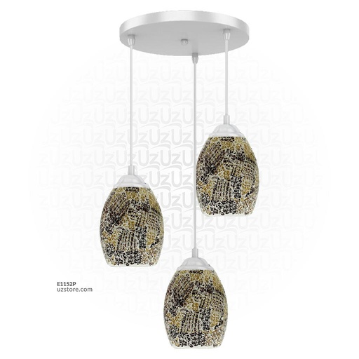 [E1152P] Trible Celling Mosaic Glass Light