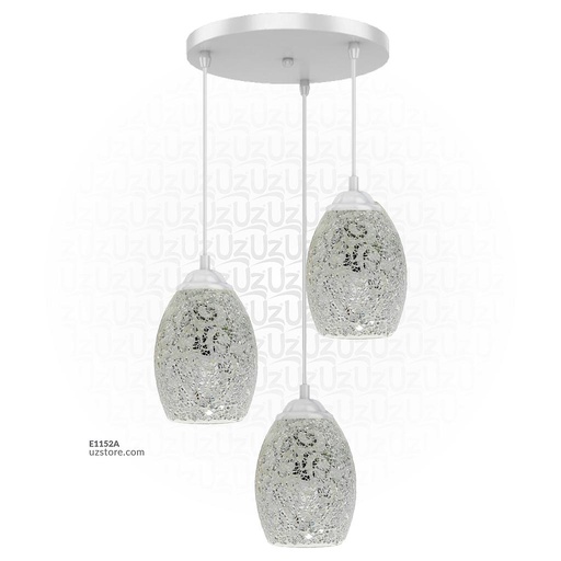 [E1152A] Trible Celling Mosaic Glass Light