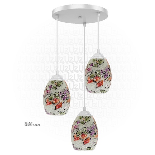 [E1152S] Trible Celling Mosaic Glass Light