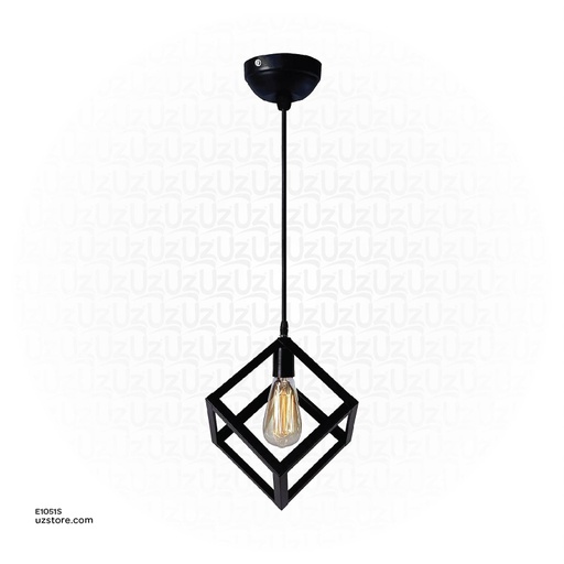 [E1051S] Black Cube Pendant Light 7767/B 160*160