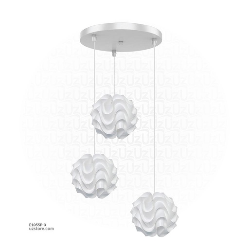 [E1055P-3]  Trible White Pendant Light OP-9047-3