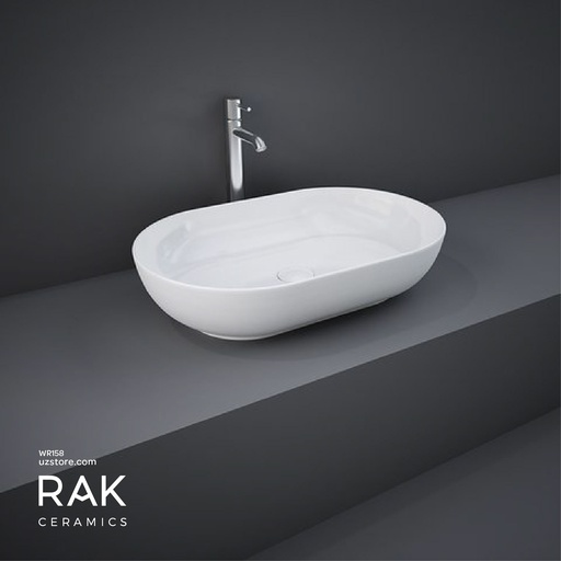 [WR158] RAK Ceramic Feeling Oval Top Counter Wash Basin White FEECT5500AWHA
