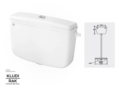 [WR132] RAK - H/L Flush Tank Ceramic white