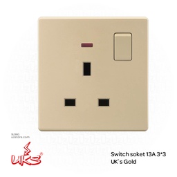[SU36G] Switch soket 13A 3*3 UK`s Gold