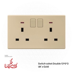 [SU66G] Switch soket Double 13*6*3 UK`s Gold