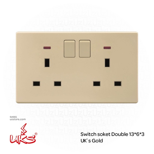[SU66G] سويك ساكت دبل 13A 3*6 BG Nexus UK`s Gold