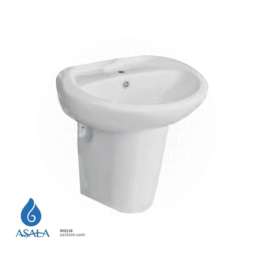 [WS118] Moon Wash Basin Semi pedestal White