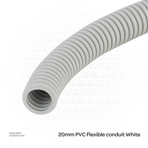 [E650-20PW] 20mm PVC Flexible conduit White