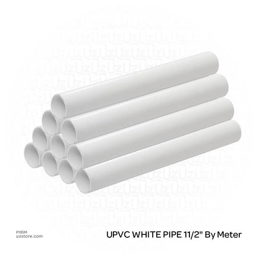 [p195m] UPVC WHITE PIPE 11/2" By Meter