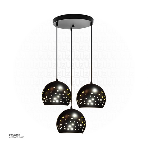 [E1052UB-3] Black Triple Pendant Light  5003/3