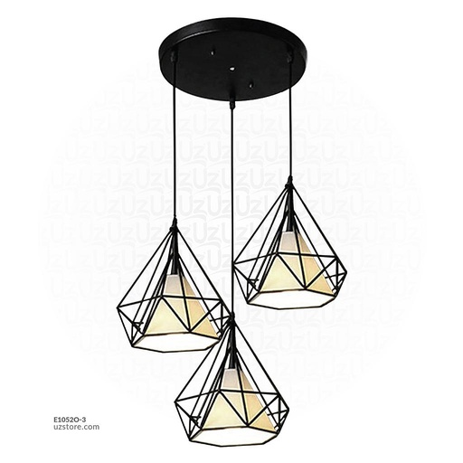 [E1052O-3] Black Diamond Pendant Light 7921/3 WHITE