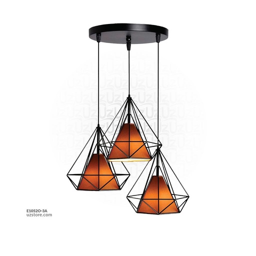 [E1052O-3A] Black Diamond Pendant Light 7921/3 COFFEE