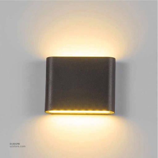 [E1301PB] LED Outdoor Wall LIGHT AC-44/S  WW BLACK