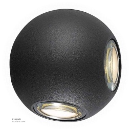 [E1301VB] LED Outdoor Wall LIGHT Ball-shaped W842 4*3W WW BLACK AC85V-265V