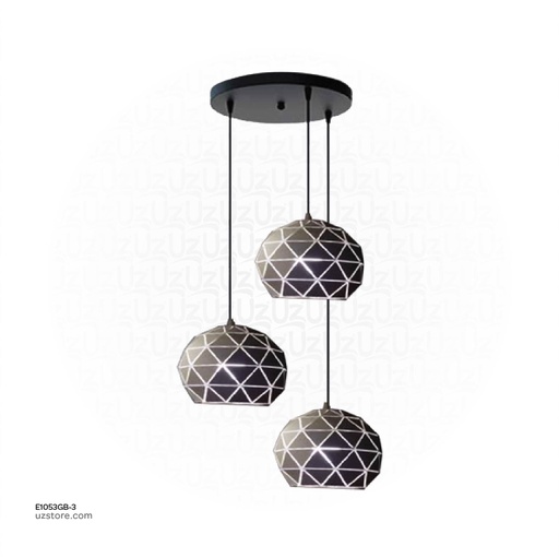 [E1053GB-3] Pendant Light 7001/3 Black 200*250