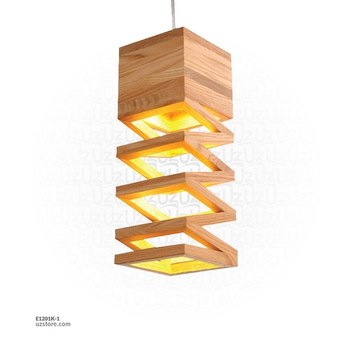 [E1201K-1]  HANGING WOOD LIGHT D2002-1 / E27