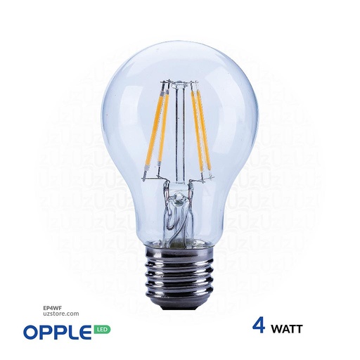 [EP4WF] أوبل إضاءة ليد إنارة 4 واط، 3000 كلفن لون ضوء أبيض دافئ
OPPLE Filament Lamp E27