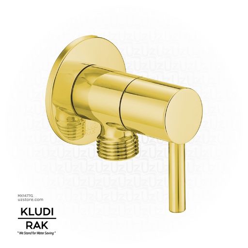 [MX1477G] KLUDI RAK Prime Angle Valve 1/4 Turn 1/2x1/2 Gold RAK 12018.GD1