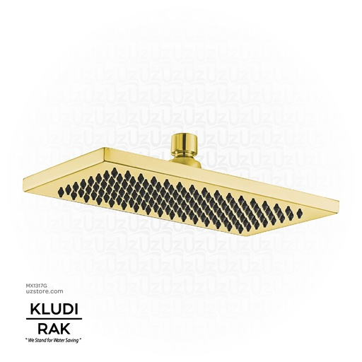 [MX1317G] KLUDI RAK Rectangular Shower Head DN15 "1/2" ( 245 X 140 MM) RAK14018.GD1 Gold