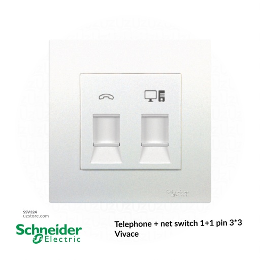 [SSV324] Telephone + net switch 1+1 pin 3*6 Schneider Vivace