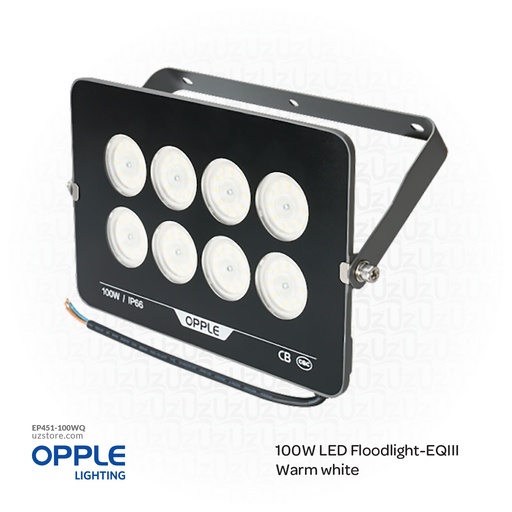 [EP451-100WQ] أوبل إضاءة ليد كشاف 100 واط باللون الرمادي ، 3000 كلفن لون أبيض دافئ
 709000054800 OPPLE Floodlight EQ III
