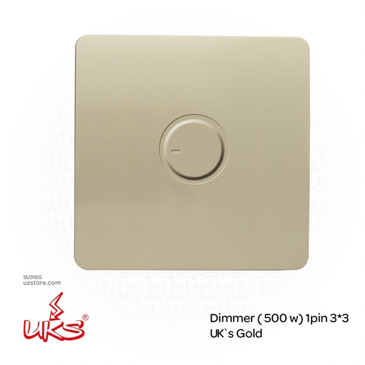 [SU316G] Dimmer ( 500 w) 1pin 3*3 UK`s Gold (GDV1581)