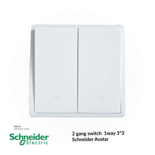 [SSA12] 2 gang switch 3*3 1way Schneider Avatar (E8332L1WE)