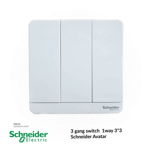 [SSA13] 3 gang switch 3*3 1way Schneider Avatar