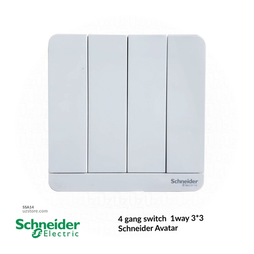 [SSA14] 4 gang switch 3*3 1way Schneider Avatar (E8334L1WE)