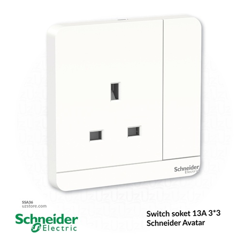 [SSA36] Switch soket 13A 3*3 Schneider Avatar