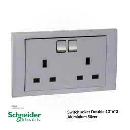 [SSS66] Switch socket Double 13*6*3 Schneider Alu. Sliver