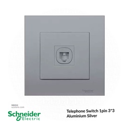 [SSS312] Telephone Switch 1pin 3*3 Schneider Alu. Sliver