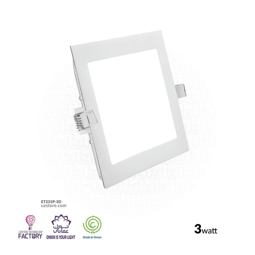 [ET231P-3D] LTF 3W SquarePanel light Sigma Daylight
