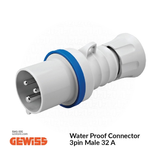 [EG1031] GEWISS 32A 3PIN 230V Industrial Plug IP44 (GW60015H)