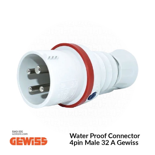 [EG1033] GEWISS 32A 5PIN 400V Industrial Plug IP44 (GW60020H)