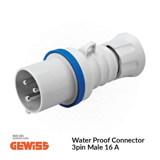 [EG1051] Gewiss 16A 3P 230v Industrial Plug IP44 (GW60004H)