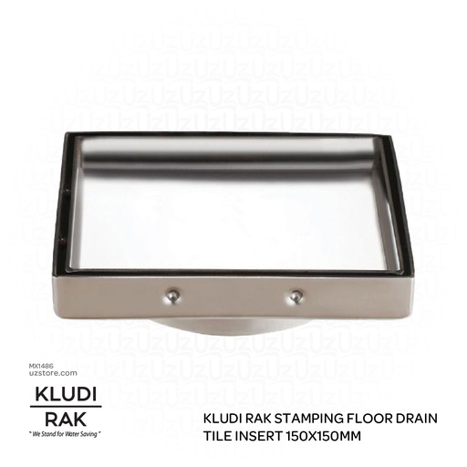 [MX1486] KLUDI RAK Stamping Floor Drain  Tile Insert  150x150mm  SS 304 Polished finish RAK90703-1