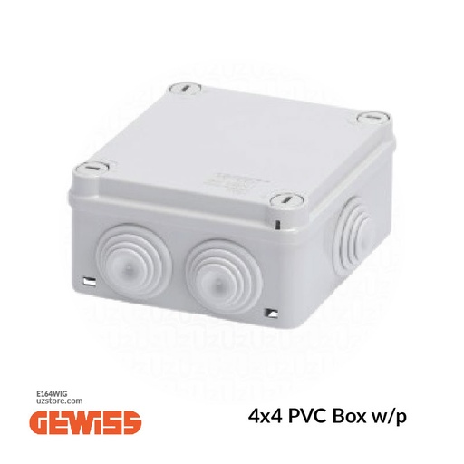 [E164WIG] 4x4 Pvc Box w/p Gewiss ITALY IP55 +Gland