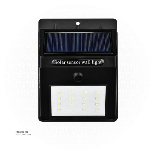 [E1350D-3D] مصباح جدار بالطاقة الشمسيه مع مجس 3واط أبيض RS-016-1