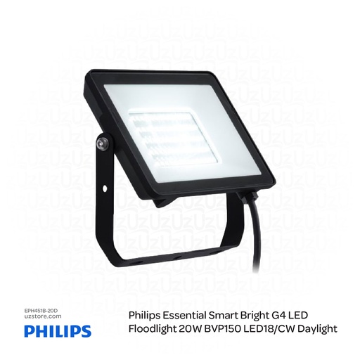 [EPH451B-20D] PHILIPS Essential Smart Bright LED Flood Light G4 LED18/CW BVP150 20W , 6500K Cool DayLight 911401831283