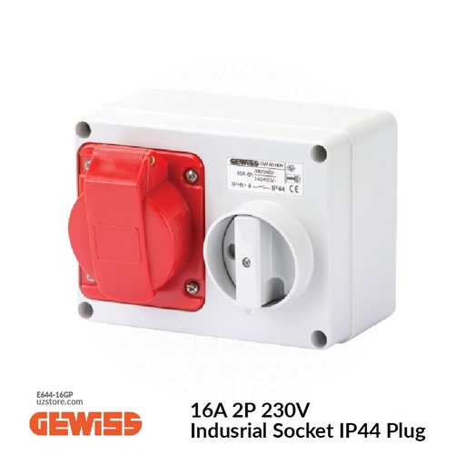 [E644-16GP] 16A  2P 230V Indusrial Socket Gewiss IP44 Plug