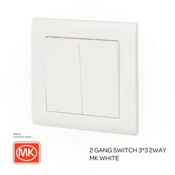 [SMK21] 1 gang switch 3*3 2way MK White