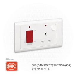 [SMK63] D.B (D.B+Soket) Switch (45A) 3*6 MK White