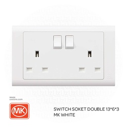 [SMK66] Switch soket Double 13*6*3 MK White