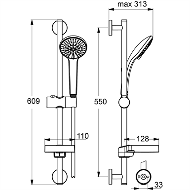 [MX849] B9415AA Hand Shower Kit M3 600M Ideal Standard
