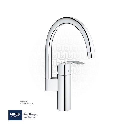 [GR33202002] جروهي يوروسمارت  خلاط مغسلة مطبخ بمقبض فردي C-spout 33202002
