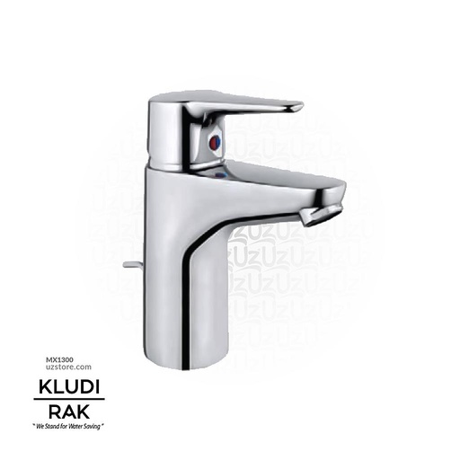 [MX1300] KLUDI RAK Polaris Star Single Lever Basin Mixer with ABS Pop Up waste- Eco, RAK10040-03